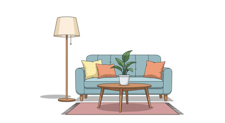 Cozy living room interior with furniture and decor.