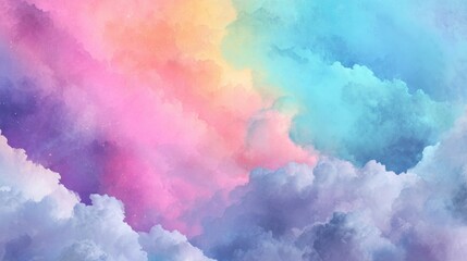 Pride month pastel rainbow sky studio backdrop, abstract freedom celebration template