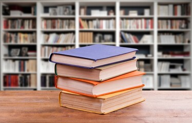 stack of reading books, education concept