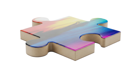 Vibrant Abstract Puzzle Piece: Problem Solving and Diversity Concept