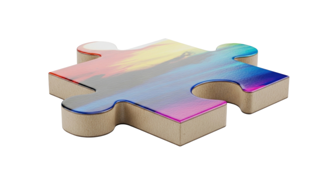 Vibrant Abstract Puzzle Piece: Problem Solving and Diversity Concept