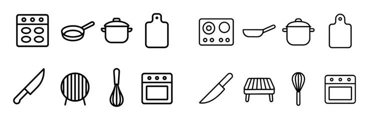 Obraz premium Minimalist Kitchen Icons