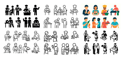 Diverse culinary activities and teamwork