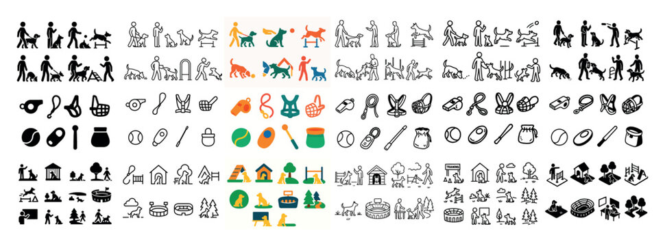 Diverse pet and animal silhouettes collection