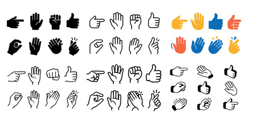 Obraz premium Variety of hand gesture icons