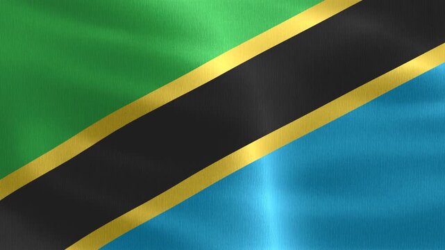 3D-Illustration of a Tanzania flag - realistic waving fabric flag.