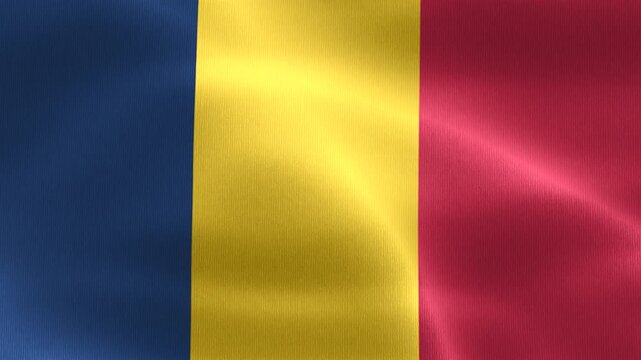 3D-Illustration of a Chad flag - realistic waving fabric flag.