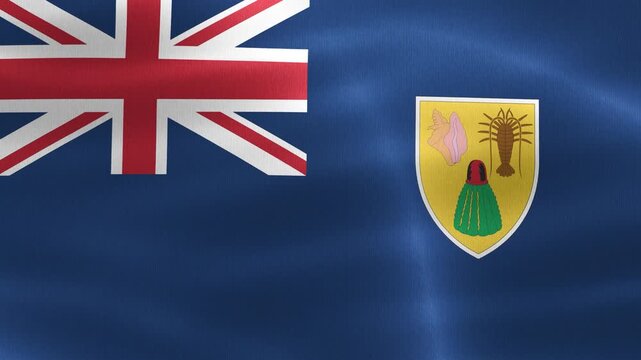 3D-Illustration of a Caicos Islands flag - realistic waving fabric flag.