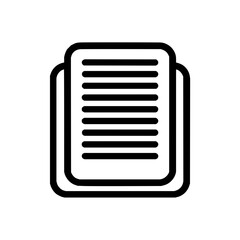 Document file page sheet paper note text information data content record form report outline icon vector