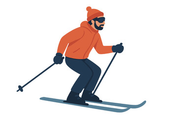 A man engaging in winter sports was created using  technology