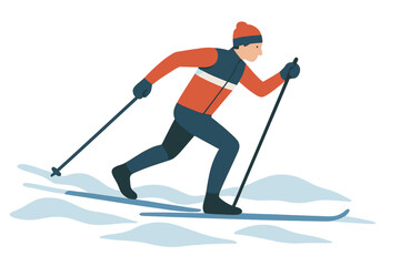 In winter sports competitions, cross‑country skiers glide across fresh snow