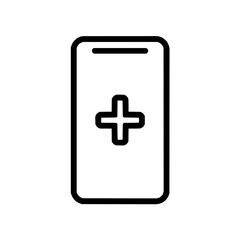 Obraz premium Medical app health plus healthcare symbol mobile application interface user experience design icon 100 px