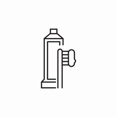 toothpaste toothbrush icon sign vector