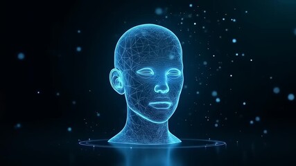 Digital Human Head with AI Technology, and Futuristic. - Powered by Adobe