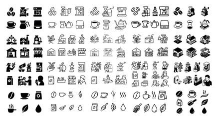 Fototapeta premium Coffee and cafe icons collection