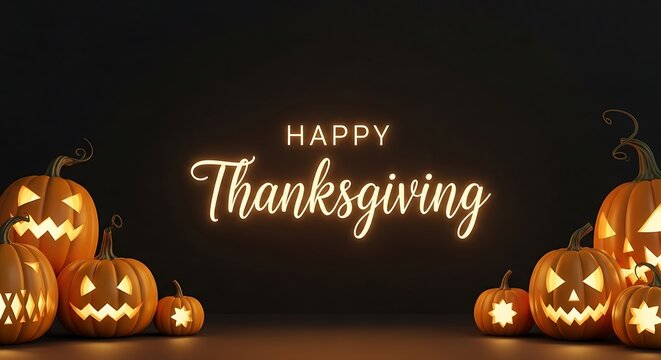 Elegant Thanksgiving Banner with Pumpkins