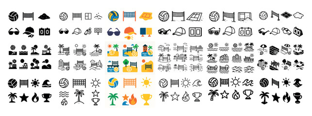 Fototapeta premium Beach and sports icons collection