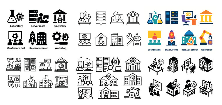 Innovation and research icons collection - Powered by Adobe