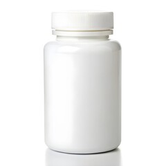 Blank White Pill Bottle Mockup - Medical Packaging Isolated on White Background