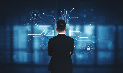 Cyber security system protecting digital infrastructure. Cyber security ensures data safety,...