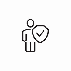 user protected icon sign vector