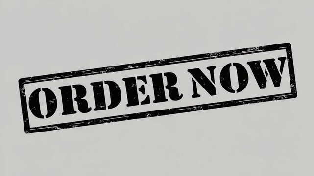 Black rectangular stamp with the words "ORDER NOW" printed on a gray background.