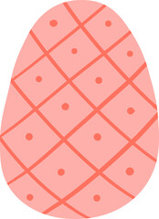 Doodle Style Red Patterned Easter Egg