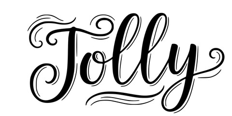 Hand-Lettered Script "Jolly" Festive Typography Vector