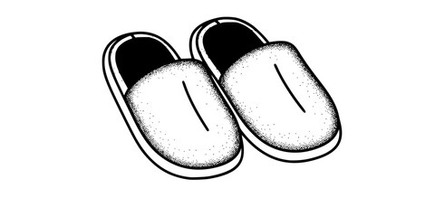 Fuzzy Slippers Cozy Simple Flat Vector Icon