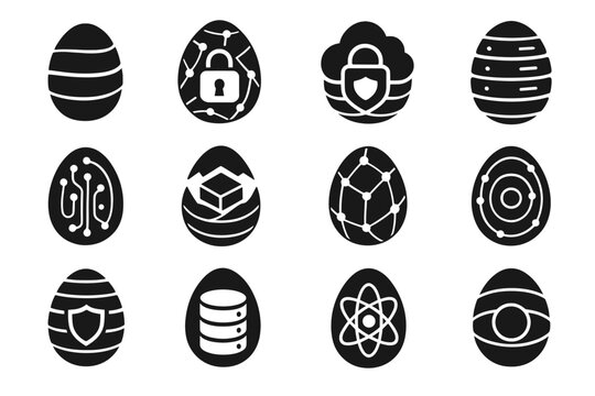 Ai container core hive data encrypted pod cocoon vector icon