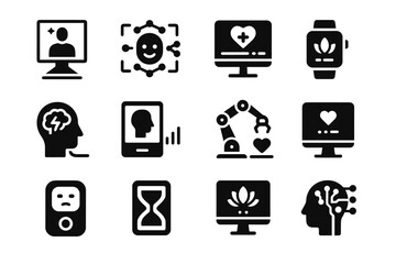 Display assistant pad vector icon panel icons cognitive futuristic health hub therapy
