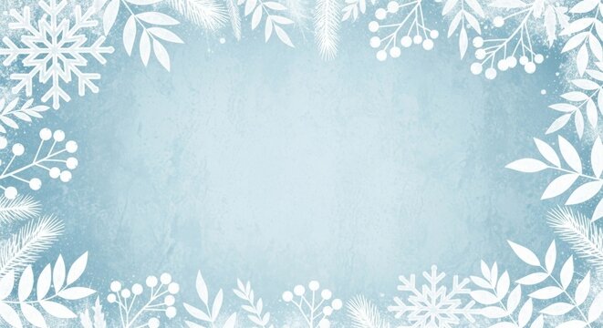 Zarte Frostmuster wirken wie filigrane Eisblumen auf hellem Winterhintergrund und bieten ruhigen eleganten Textfreiraum f&uuml;r Karten Poster und Designs Generative KI