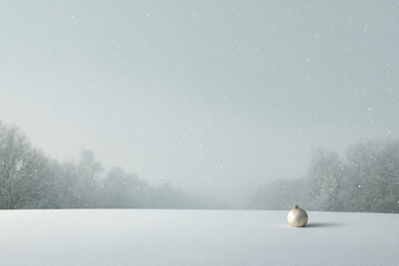 snowy background perfect for greeting card depicting calm winter morning with light dusting of snow covering