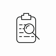 clipboard search icon sign vector