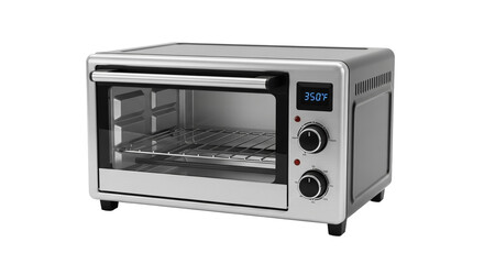 Obraz premium Modern Stainless Steel Toaster Oven with Digital Temperature Display