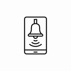 phone alarm bell icon sign vector
