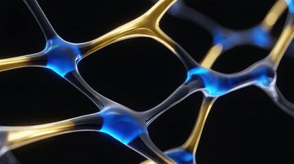 Futuristic nanomaterial lattice with glowing molecular nodes for science concept.