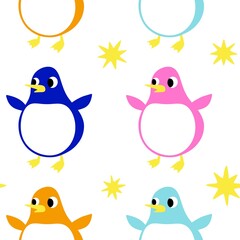 Christmas animals seamless penguin pattern for wrapping paper and fabrics and kids print