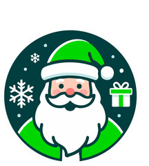 Ilustración detallada de Papá Noel navideño en múltiples colores vibrantes, diseño vectorial festivo con estilo moderno y expresivo, ideal para decoraciones de temporada, proyectos creativos, tarjetas