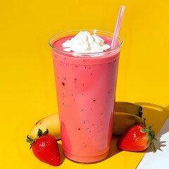 strawberry smoothie with strawberry