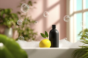 Refreshing citrus bath product in foam
