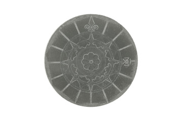 Reverse of pre-euro Portugal coin 20 escudos 1999, isolated in white background. Clouse up view