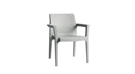 Stylish Speckled Grey Armchair Modern Furniture Design Isolated