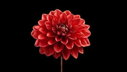 red dahlia flower on the black isolated background © Justin