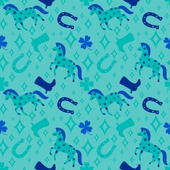 Christmas animals seamless horse pattern for wrapping paper and fabrics and party and kids print