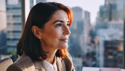 Business woman portrait, corporate leadership confidence profile in modern office