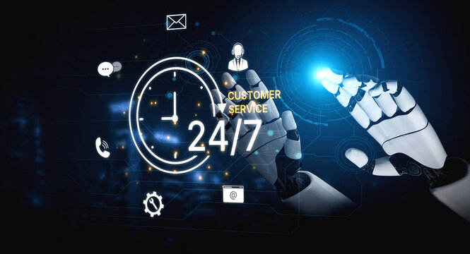 An AI assistant provides 24-hour customer service through an automated support system. This constant help is available via chatbot, email, and phone for immediate assistance. Fermion