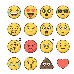 Fototapeta premium set of funny cartoon smileys