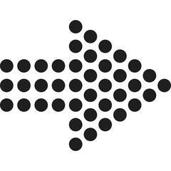 Black Dotted Arrow Sign Pointing Rightward On Transparent Background