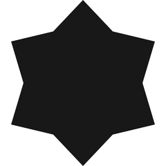 A Simple Black Six Pointed Star Shape on a Transparent Background Minimalist Graphic Design Element for Abstract Concepts and Symbolism